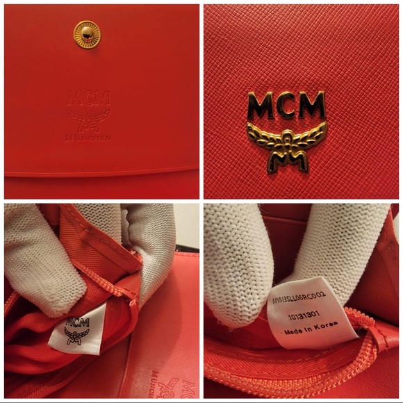 Mcm Red Leather Card Wallet - Picture 2 of 6